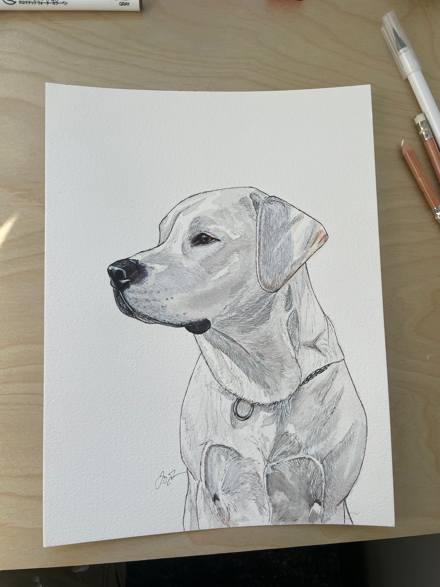 Custom Original Dog Portrait 50% Deposit (Read Description)