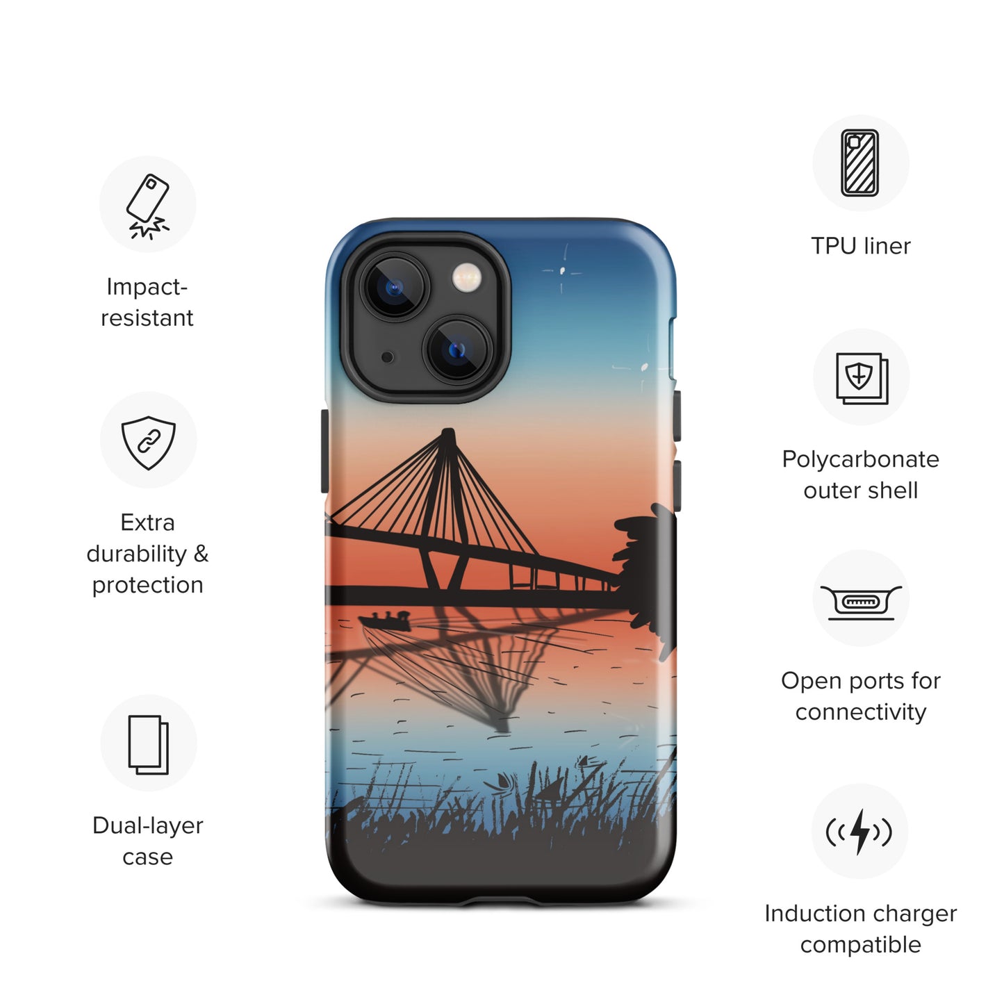 Charleston, SC Ravenel Bridge Sunrise Tough Case for iPhone®