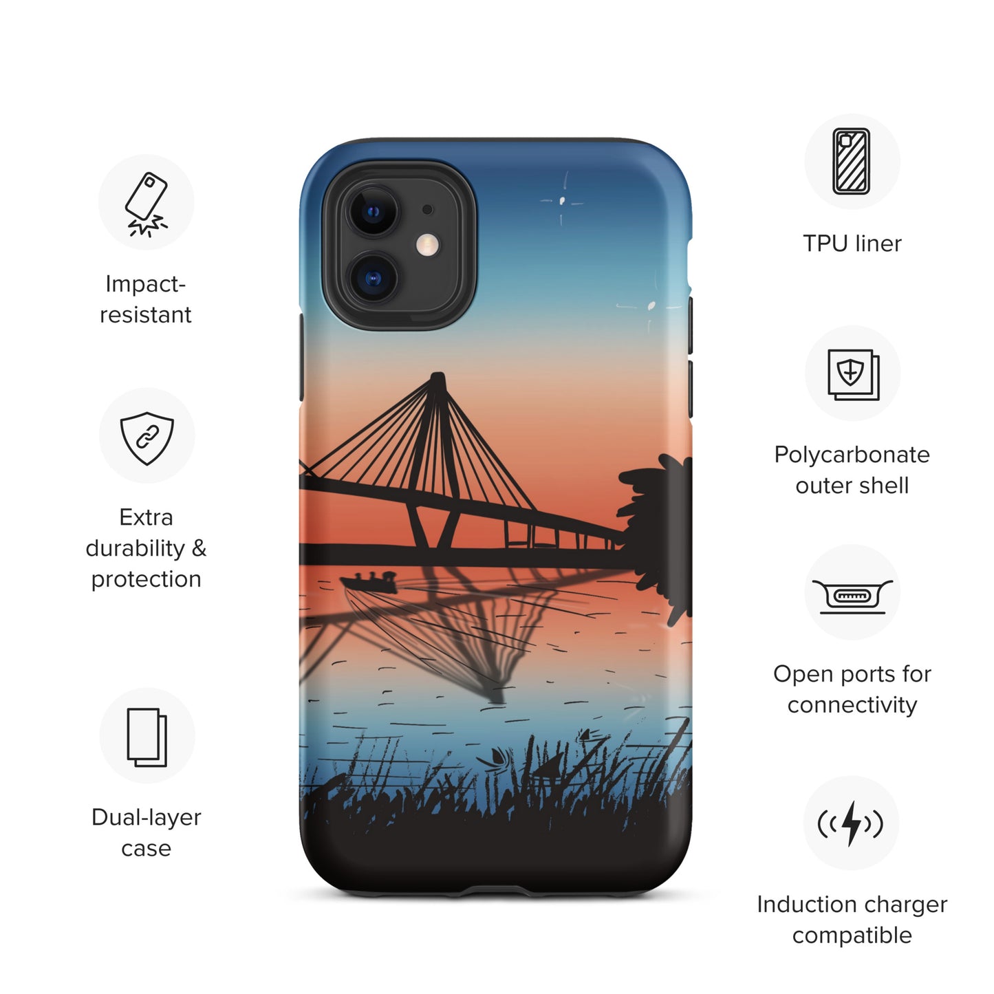 Charleston, SC Ravenel Bridge Sunrise Tough Case for iPhone®