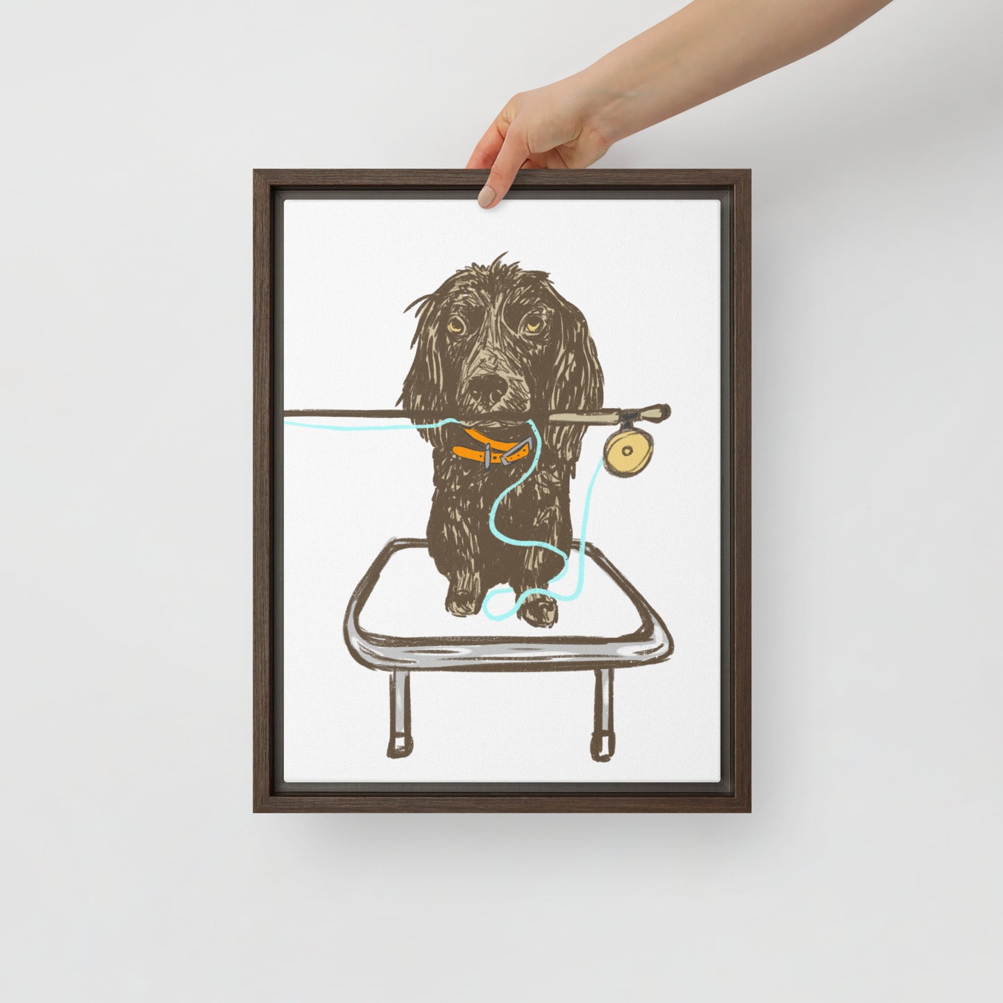 Boykin Fly Fishing Framed Canvas Print