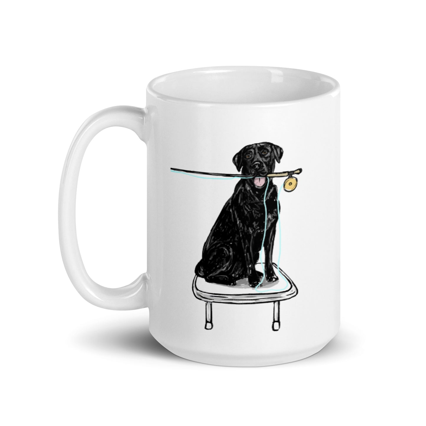 Black Lab Fly Fishing Coffee Mug