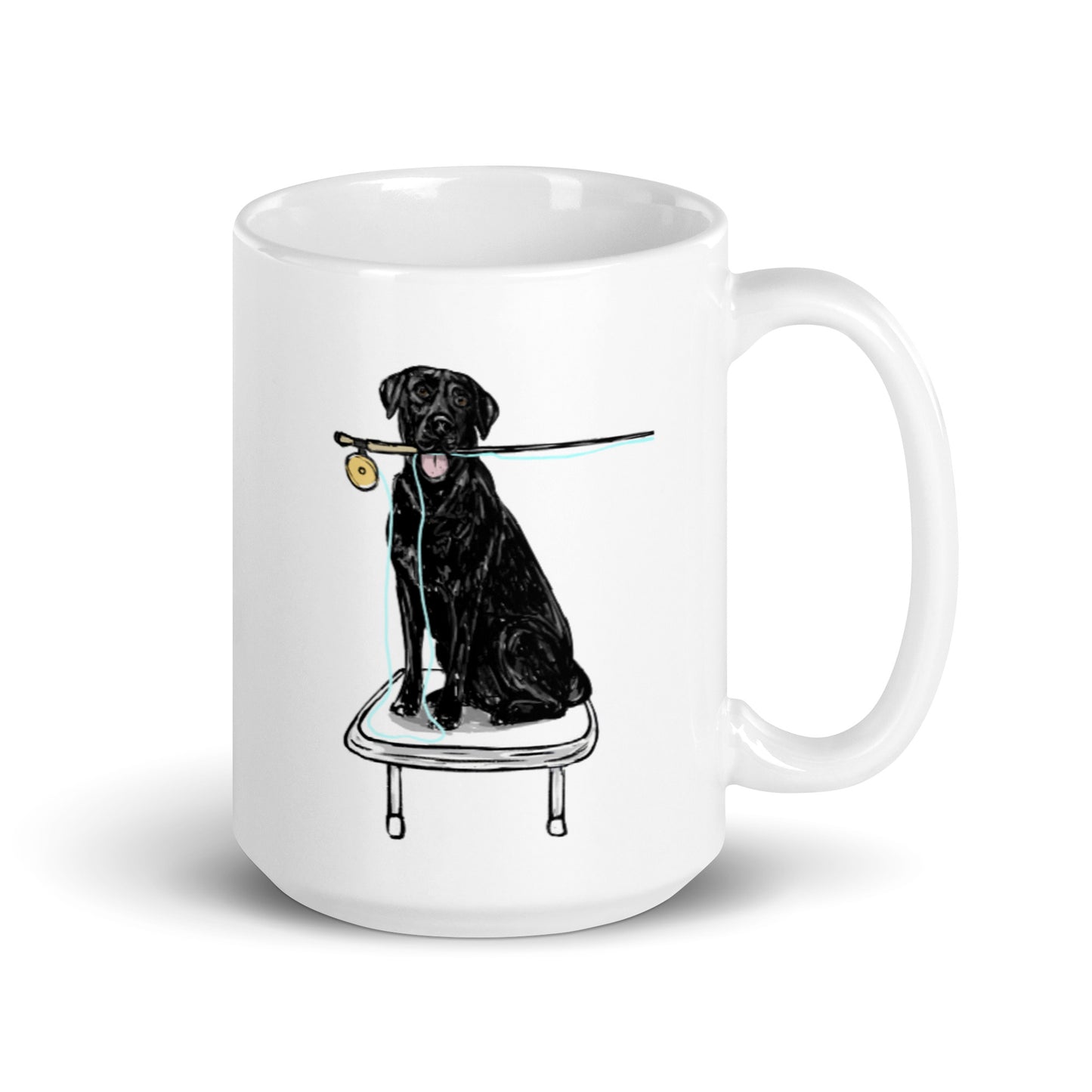 Black Lab Fly Fishing Coffee Mug