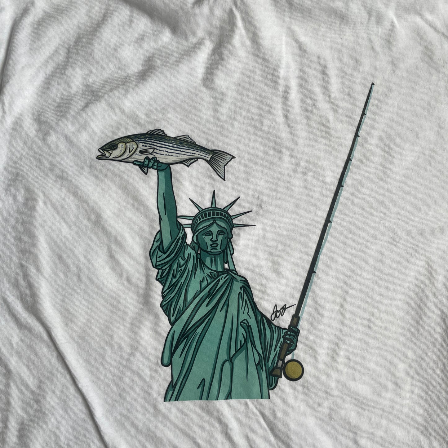 Medium Comfort Color Pocket tee Lady Liberty Striper Design