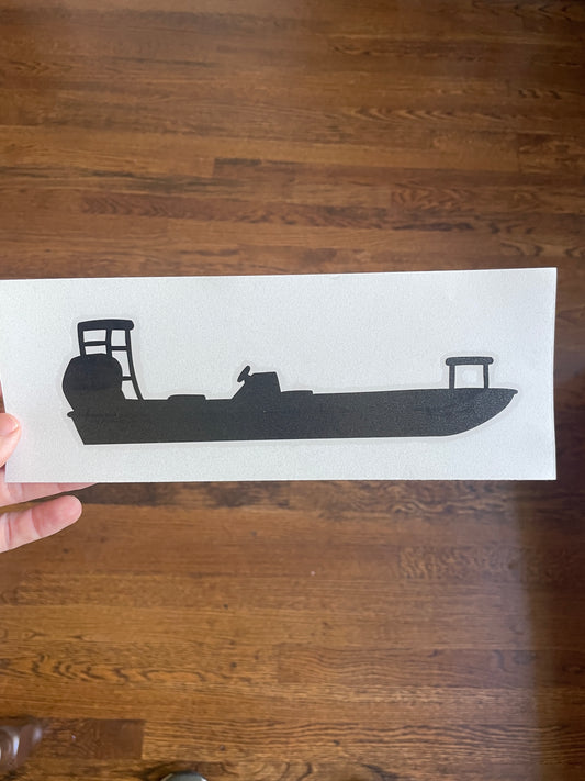 Flats Boat Vinyl Cutout Decal