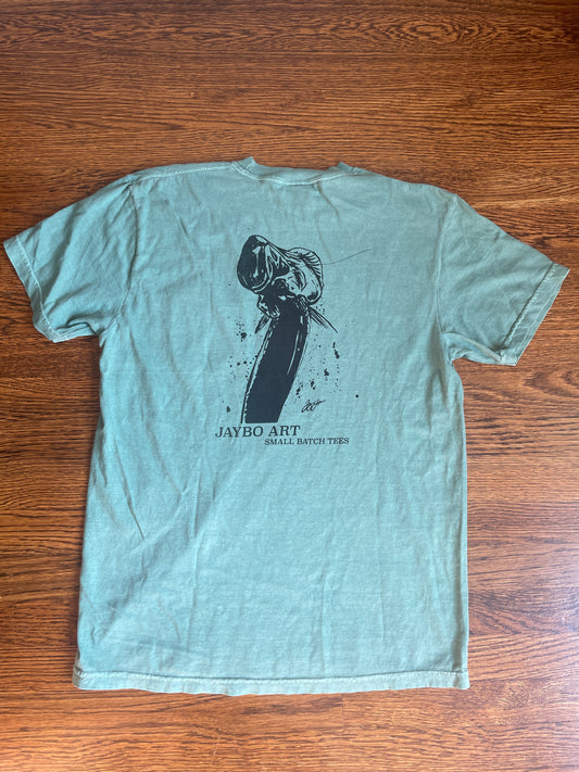 Jumping Tarpon Comfort Color Pocket Tee Small Batch Tee Drop