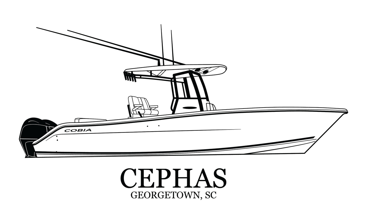 Custom Boat Line Drawings 50% Deposit (Read Description!)