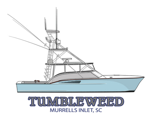 Custom Boat Line Drawings 50% Deposit (Read Description!)