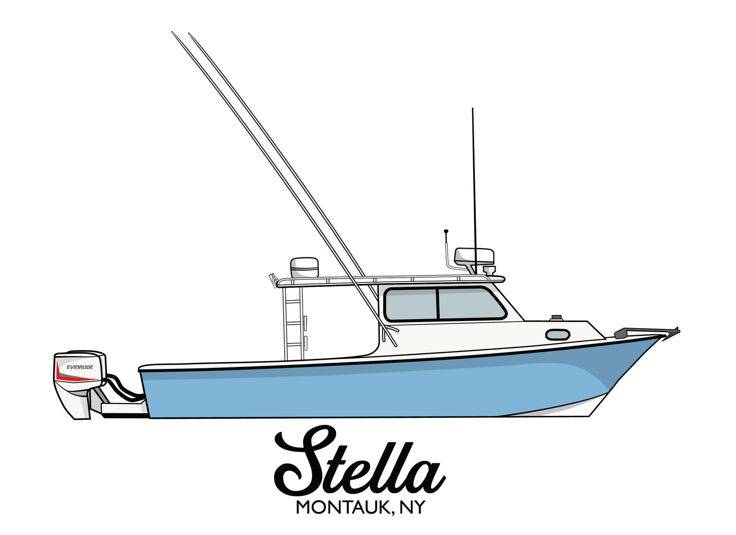 Custom Boat Line Drawings 50% Deposit (Read Description!)