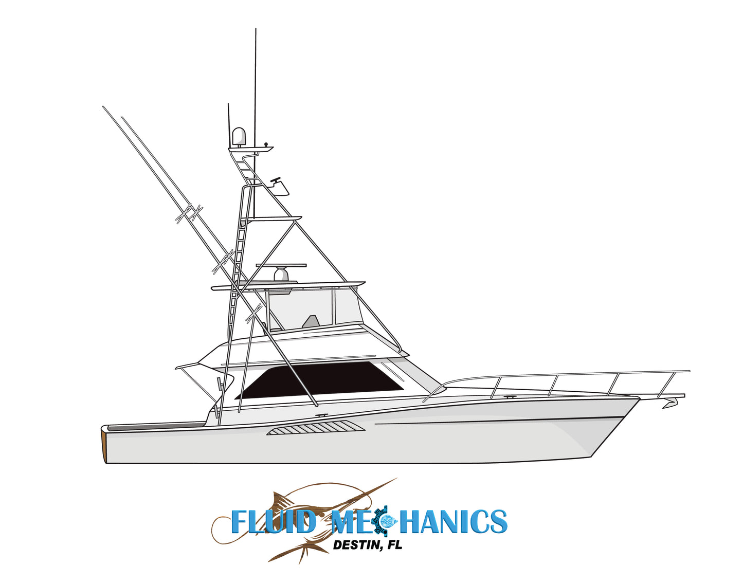 Custom Boat Line Drawings 50% Deposit (Read Description!)