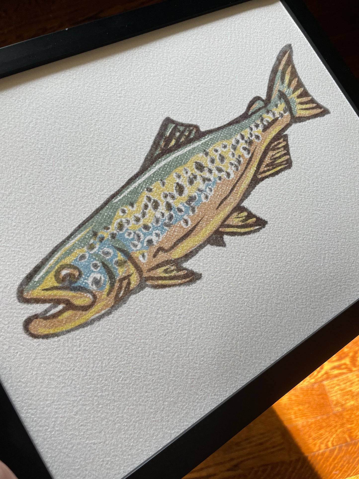 Open Edition: Vintage Brown Trout Print (Frame not included)