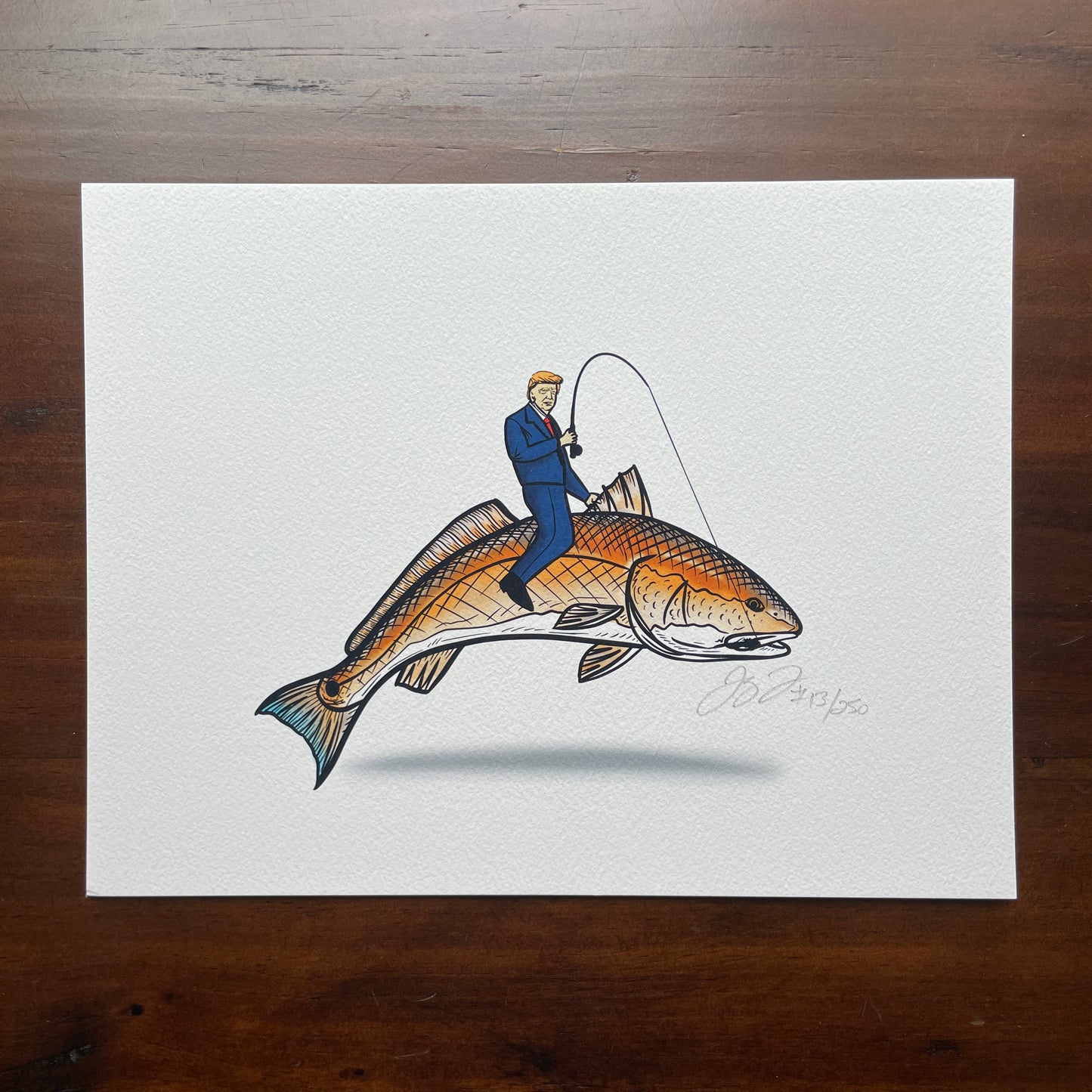 Trump Riding a Redfish Print