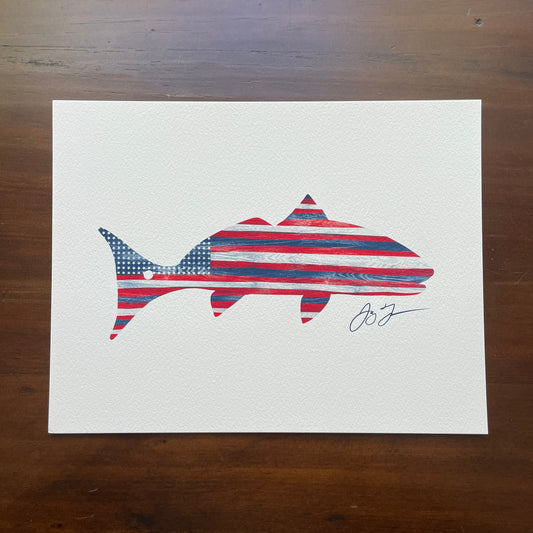 Open Edition: USA Redfish Print (Frame not included)