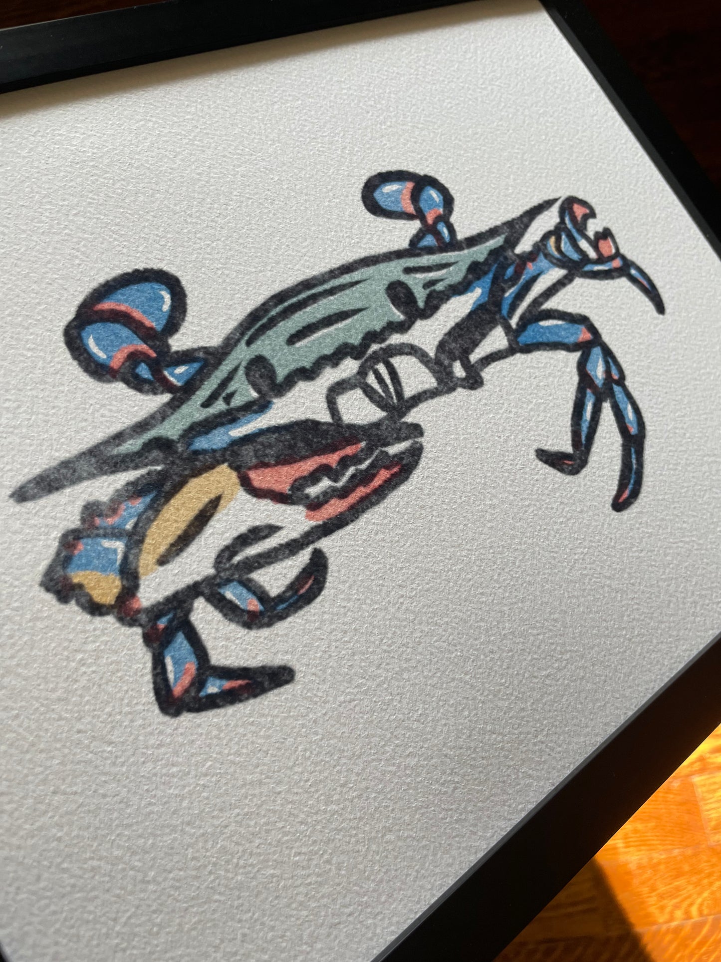 Open Edition: Vintage Blue Crab Print (Frame not included)