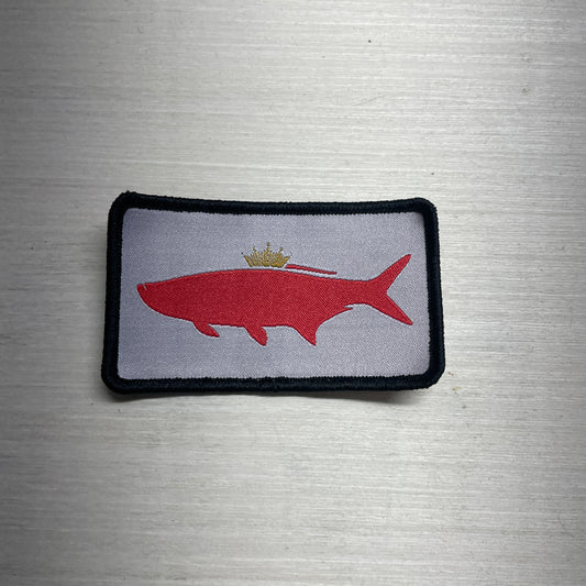King Of Fish Tarpon Hat Patch with Iron on Backing by Jaybo Art