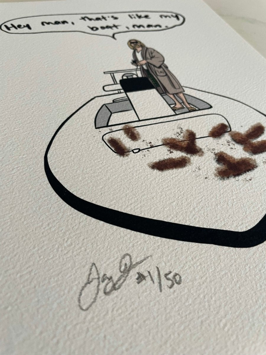That’s My Boat, Man Print Lmtd. Ed of 50, 8.5"x11" - Jaybo Art